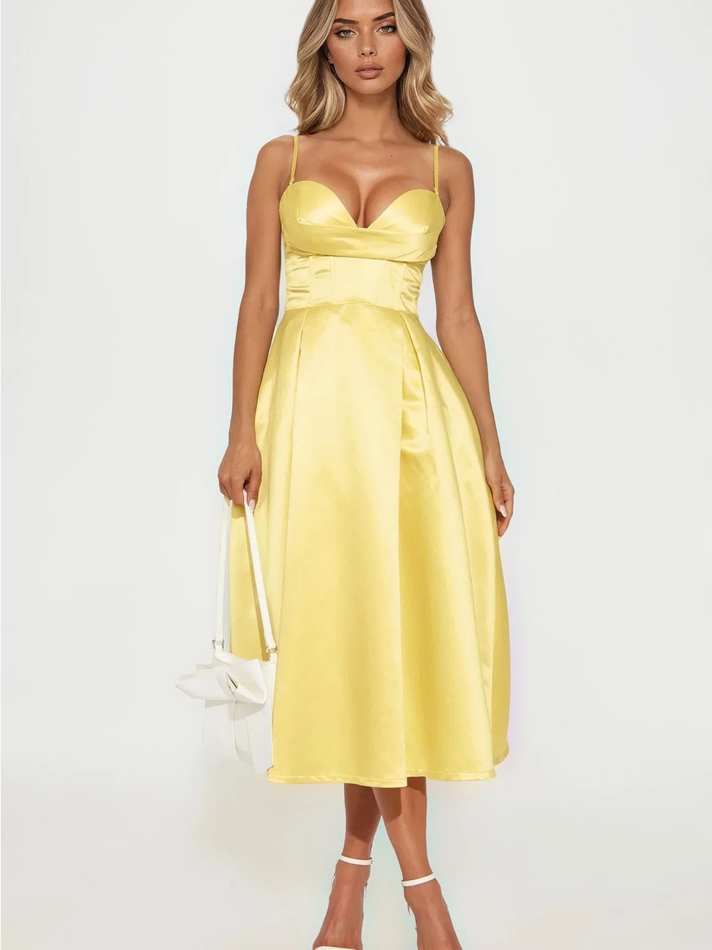Head Over Heels Satin Midi Dress